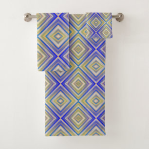 Navy Blues Alternative Diamond Pattern Bath Towel Set