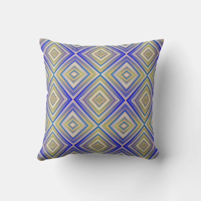 Navy Blues Alternative Diamond Pattern Throw Pillow (Back)