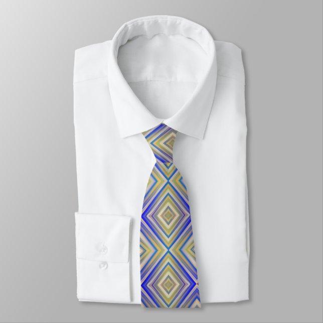 Navy Blues Alternative Diamond Pattern Tie (Tied)