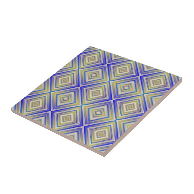 Navy Blues Alternative Diamond Pattern  Tile (Side)