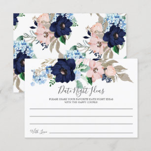 Navy & Blush Date Night Ideas Card