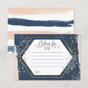 Navy Blush Gold Advice for Mommy to be cards