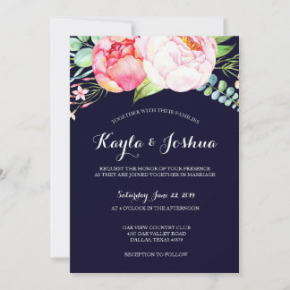 Navy Blush Invitation
