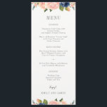 Navy Blush Wedding Menu Card #NBC<br><div class="desc">Plan a stylish celebration with this modern design that your guests will adore. 
Design by © berryberrysweet . Printable digital files are available! Visit our website at www.berryberrysweet.com for more details!</div>