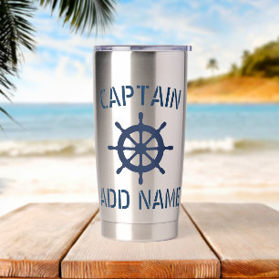Navy boat steer wheel tumbler glass for captain
