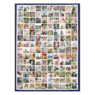 Navy Border 140 Photos Make Your Own Collage Tablecloth