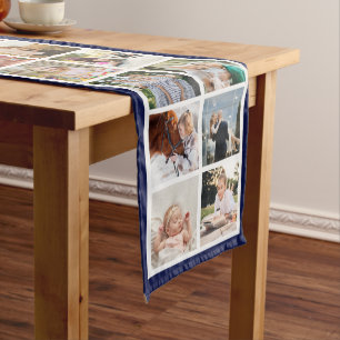 Navy Border 26 Photos Make Your Own Collage Medium Table Runner