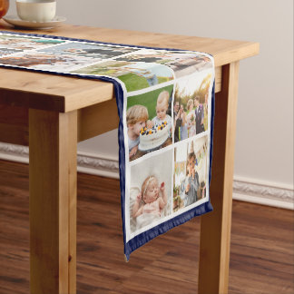 Navy Border 30 Photos Make Your Own Collage Long Table Runner