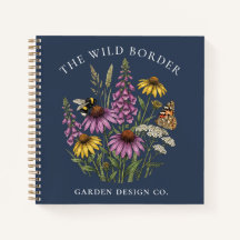 Navy Botanical Pollinator Garden Notebook Journal