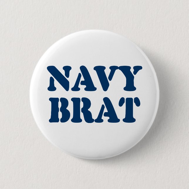 NAVY BRAT 2 INCH ROUND BUTTON (Front)