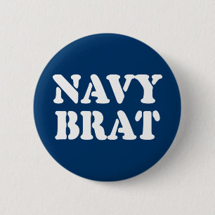 NAVY BRAT 2 INCH ROUND BUTTON