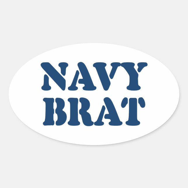NAVY BRAT OVAL STICKER (Front)