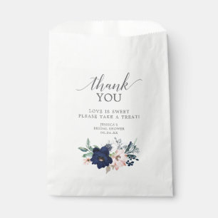 Navy Bridal Shower Favour Bag Love is Sweet