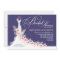 navy bridal shower invitations with wedding dress