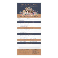 Navy Brown Tone Pet Report Boarding Cute Dogs