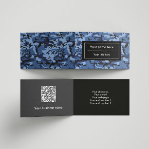 Navy Camo, Blue Camouflage, Military, Army Business Card