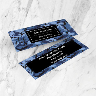 Navy Camo, Blue Camouflage, Military, Army Mini Business Card