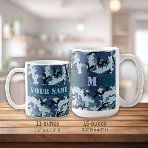 Navy camouflage coffee mug