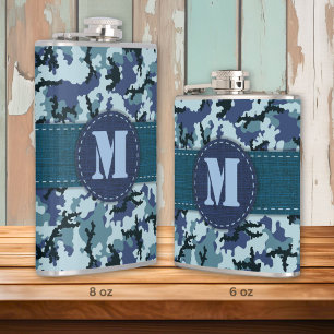 Navy camouflage hip flask