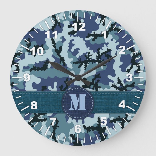 Navy camouflage large clock (Front)