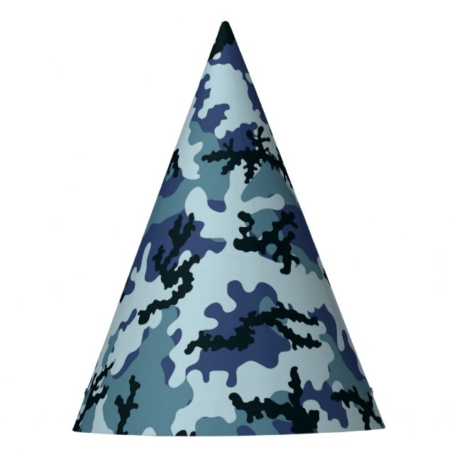 Navy camouflage party hat (Front)