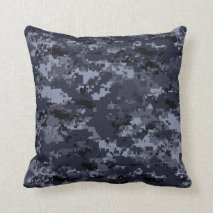 Navy Camouflage Throw Pillow
