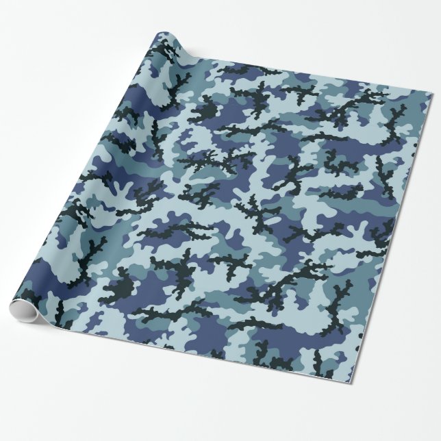 Navy camouflage wrapping paper (Unrolled)