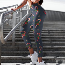 Navy Candy Cane Holly Christmas Holiday