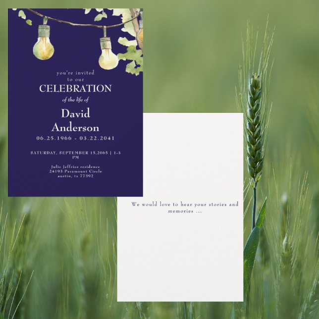 Navy Celebration of Life Invitation (Créateur téléchargé)