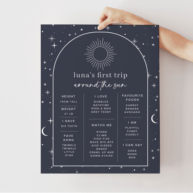 Navy Celestial Sun Arched Milestone Poster (Creator Uploaded)