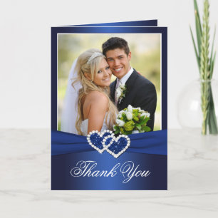 Navy Celtic Love Knot Photo Thank You Card