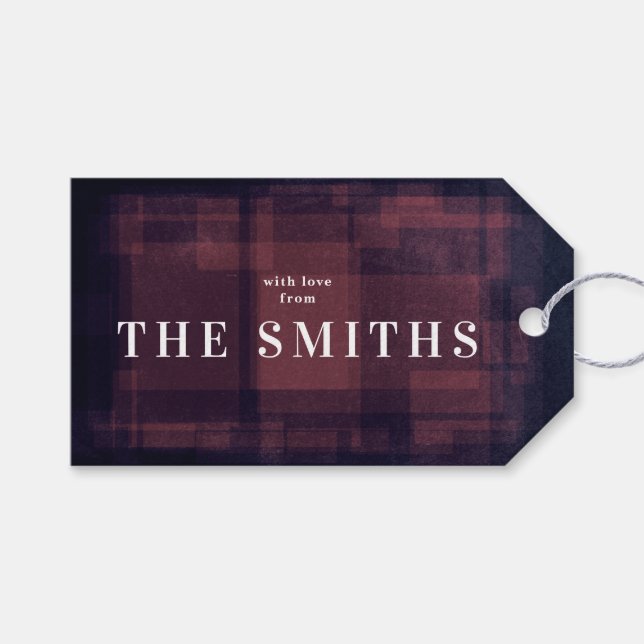 Navy Chalk Christmas Holiday Gift Tag (Front (Horizontal))