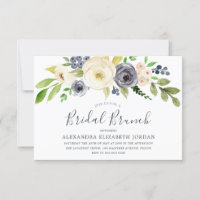 Navy & Champagne Flowers Bridal Shower Brunch