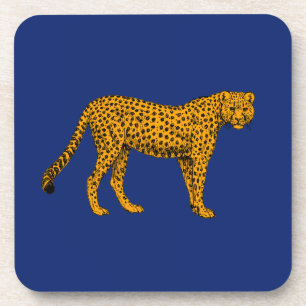 Navy Cheetah Coaster