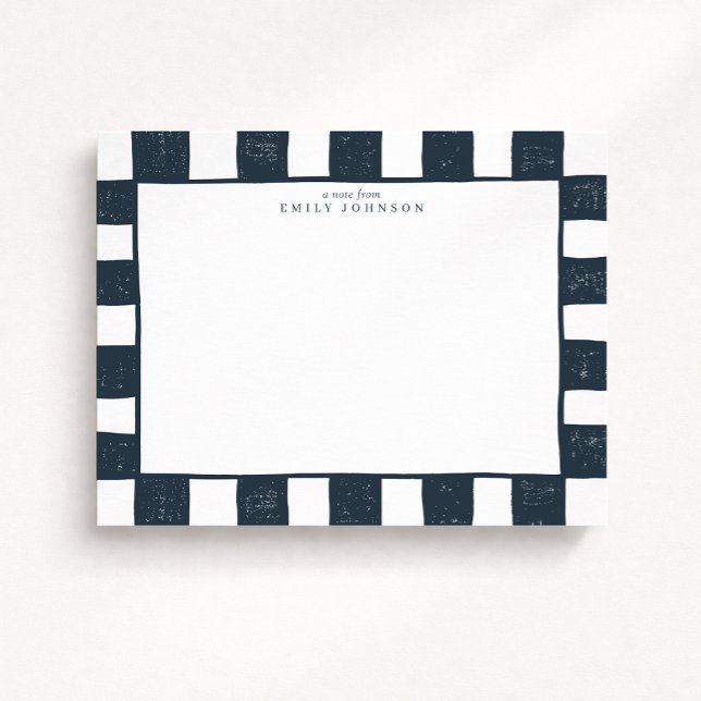Navy Chequered Note Card (Creator Uploaded)