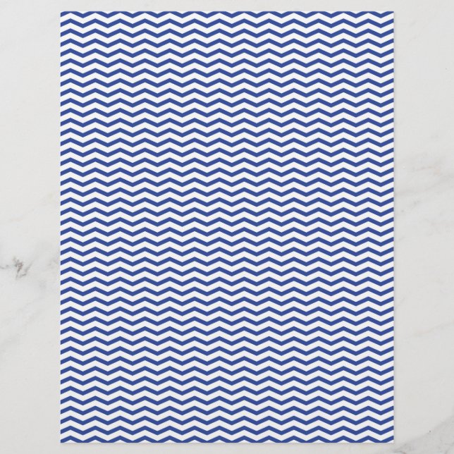 Navy Chevron/Zig Zag Scrapbook Paper (Front)