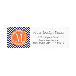 Navy Chevron Zigzag Personalized Monogram