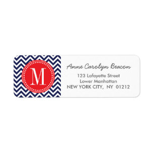 Navy Chevron Zigzag Personalized Monogram