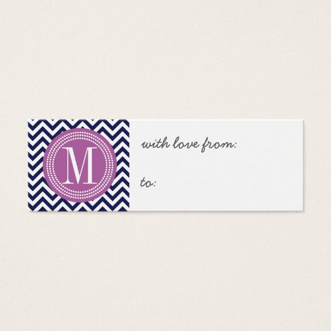 Navy Chevron Zigzag Personalized Monogram (Front)