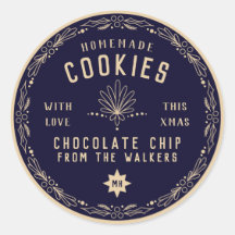 Navy Chocolate Cookie Christmas DIY gift label 