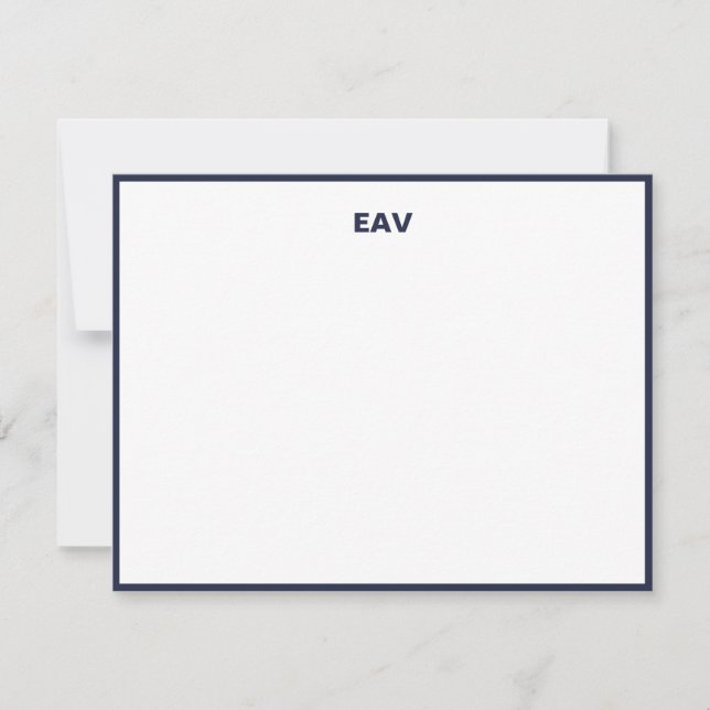 Navy Classic Mens Stationary Card (Front)