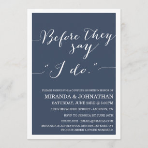 Navy Classy Couple's Shower Invitations