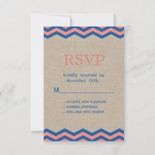 Navy & Coral Nautical RSVP