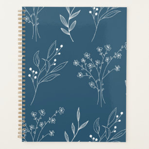 Navy Corner Floral Boho Wedding Planner