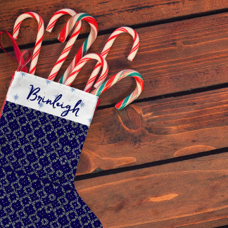 Navy Cottagecore Custom Christmas Stocking