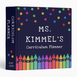 Navy Crayons & Stars Curriculum Teacher Planner Binder