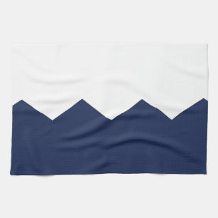 navy cream chevron part kitchen towel