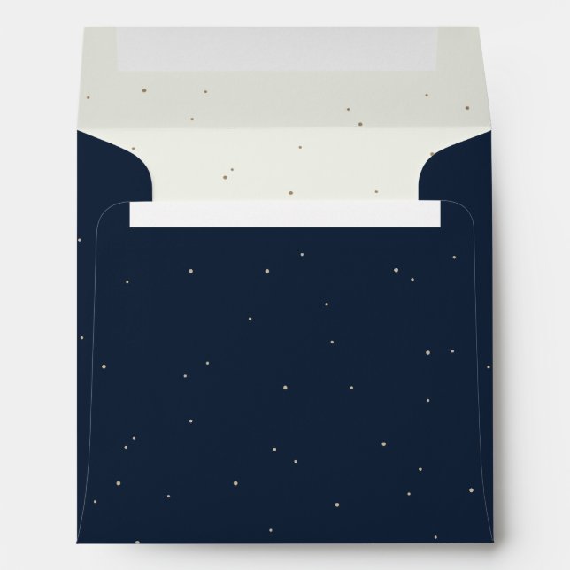Navy/Cream Snowberry+Eucalyptus Wreath Square Envelope (Back (Bottom))