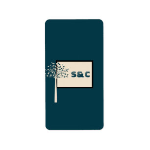 Navy/Creme Tree Hershey's Miniature Wrapper Label