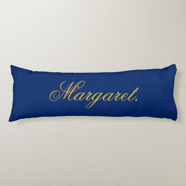Navy Custom Name Body Pillow Personalized Design (Front)